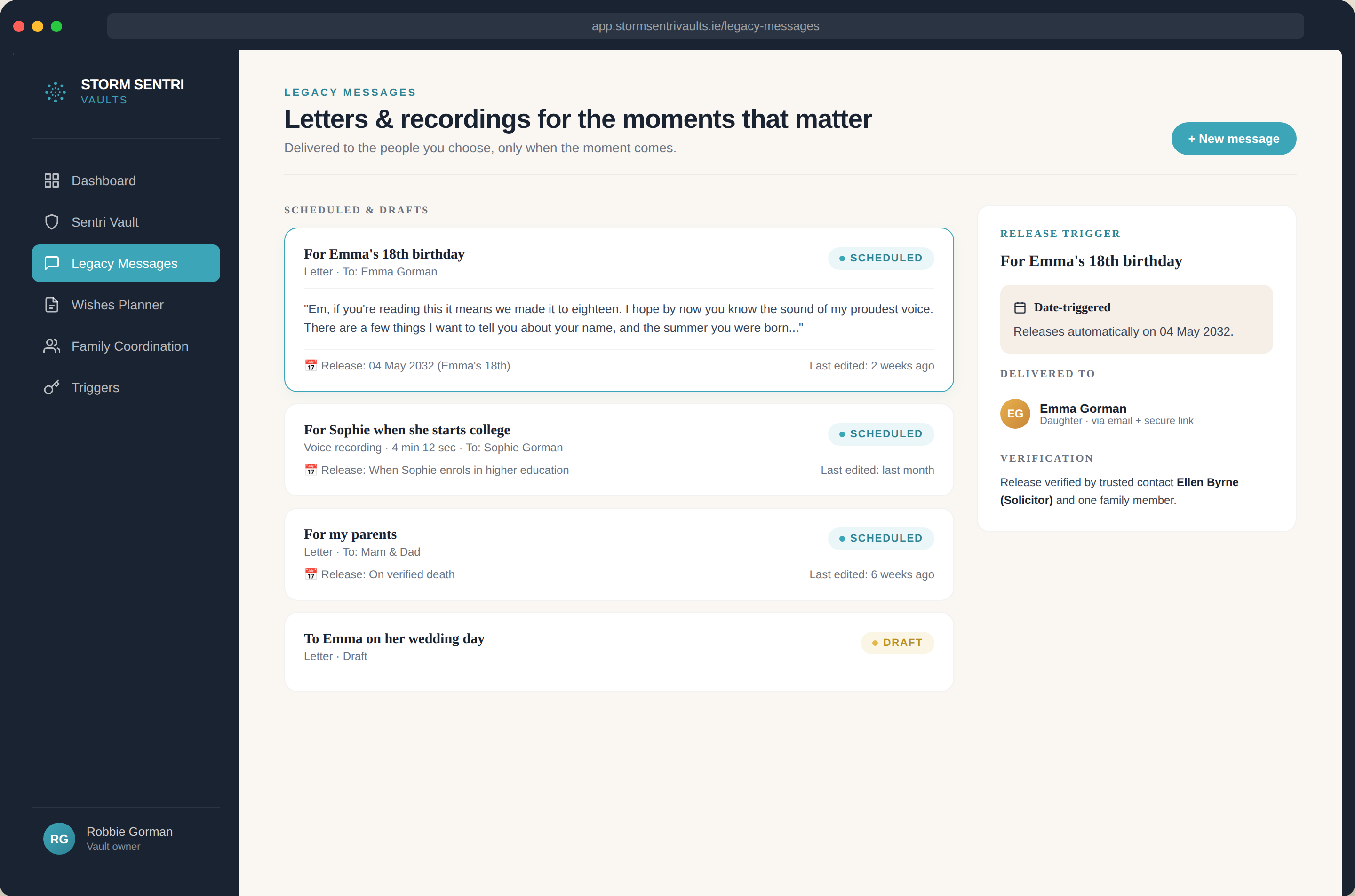 Legacy Messages module screenshot